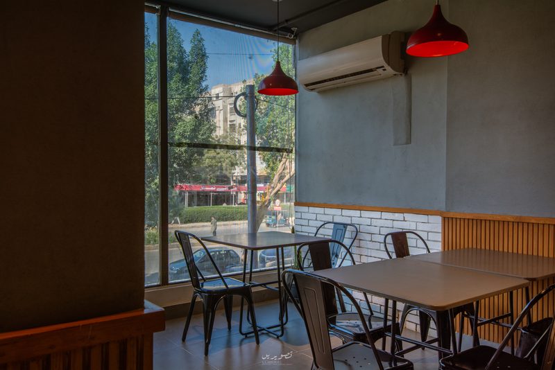 Window seating at Burger Lab, Gulshan-e-Jauhar.