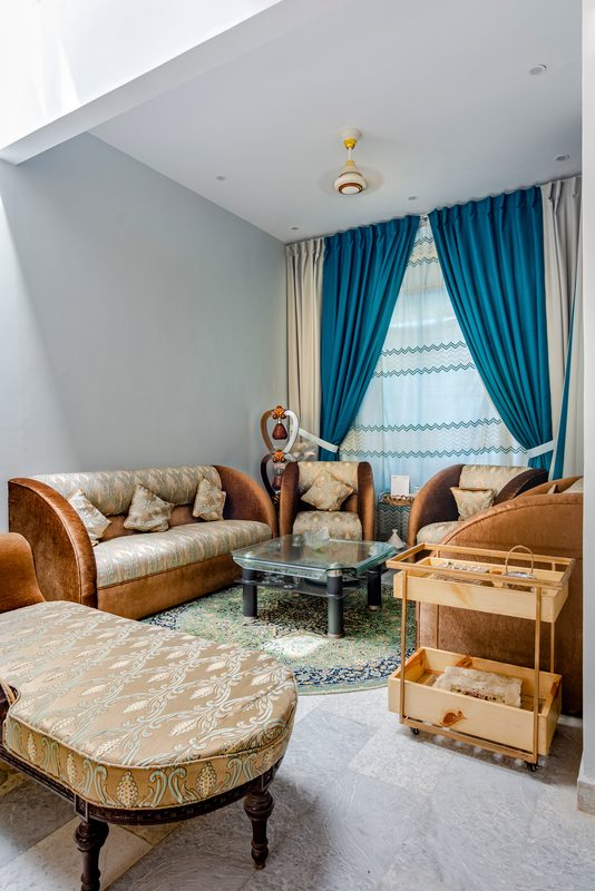 The formal lounge at Khurrum Residence, Naya Nazimabad.