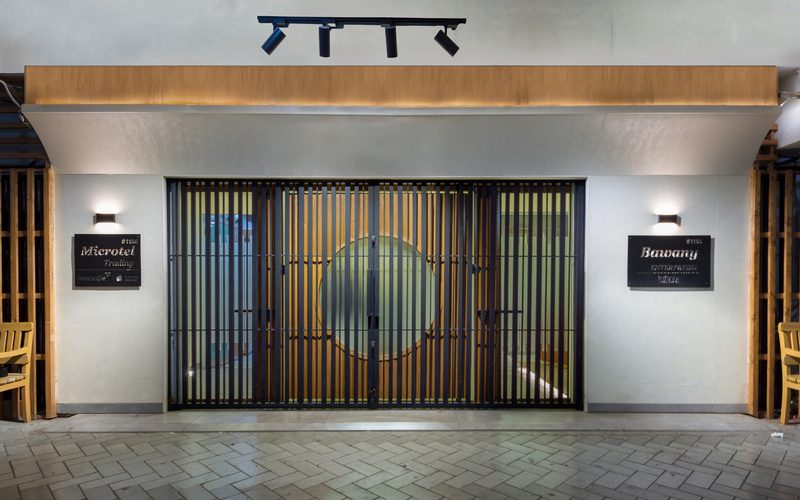 The street entrance to Microtel’s office in Saddar, Karachi.